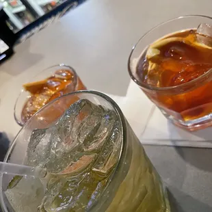 Old fashioned; back Tequila&amp;redbull; front