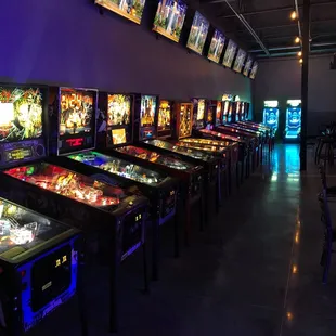 Wall of pin ball &amp; Tv&apos;s