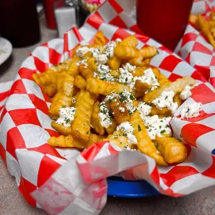 Greek Fries with Feta Cheese.