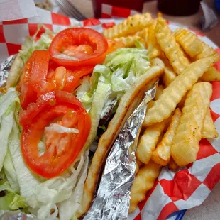 Traditional Lamb Gyro with Seasoned Fries