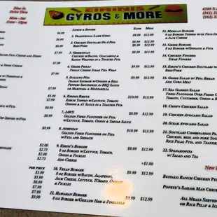 sushi and sashimi, menu