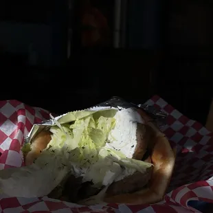 Gyro light on lettuce