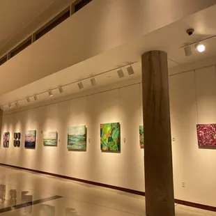 Beautifully displayed artwork in the gallery on the second floor.