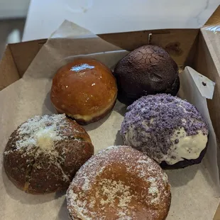 2 savory Parmesan pesto, crawfish 3 sweet creme brulee, chocolate,ube