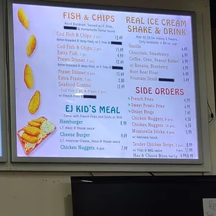 menu