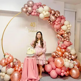 Rose gold themed Balloon decor