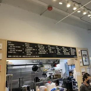 a menu on the wall