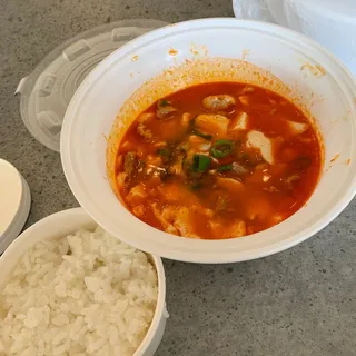 Oyster or Pork Soft Tofu Soup