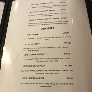 menu