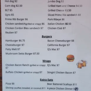 Menu as of 10/28/2022