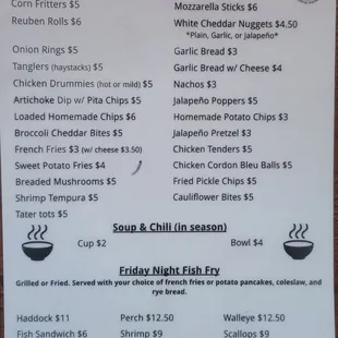 Menu as of 10/28/2022