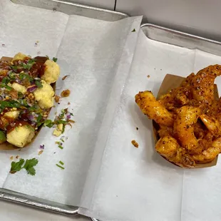 Tofu Nuggets and Spicy Walnut Shrimp