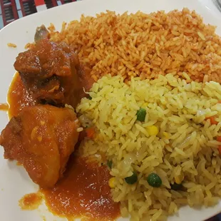 Chicken with Jollo and fried rice
