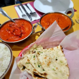 Garlic Naan Chicken Tikka Masala Butter Chicken