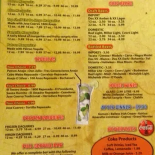 Full bar ask for our mix drinks