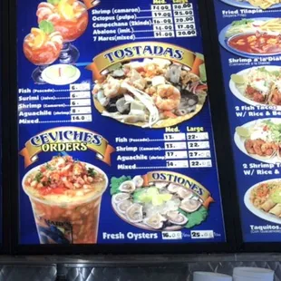 New menu prices. Wednesday special- 1.75 fish tacos  7/17/24