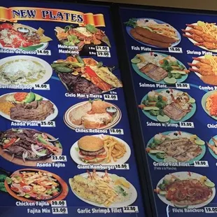 New menu prices. Wednesday special- 1.75 fish tacos  7/17/24