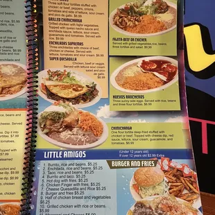 Menu as of Sept 2021