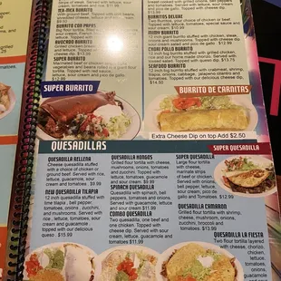 Menu as of Sept 2021