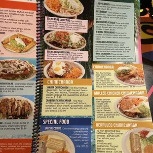 Menu as of Sept 2021