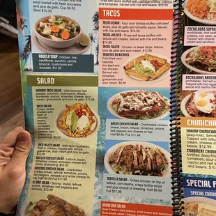 Menu as of Sept 2021