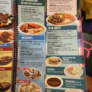 Menu as of Sept 2021