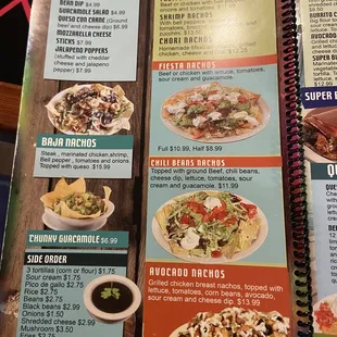 Menu as of Sept 2021