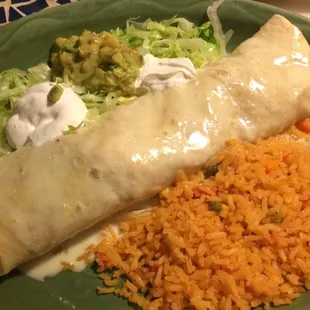 Burrito Loco with grilled chicken. Huge and delicious.