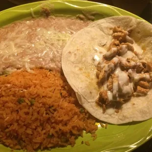 Azada Burrito. It comes with lettuce on it although it's not mentioned on the menu.