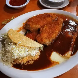 Vegetarian A: Chile Relleno, Enchiladas, Cheese Taco