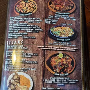 a menu for a mexican restaurant