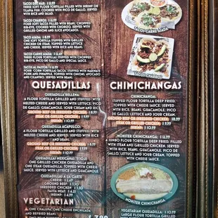 a menu for a mexican restaurant
