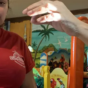 We're showing her the Hair and she's laughing