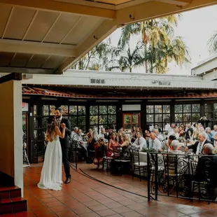 The palenque space that can hold weddings of up to 250 guests. The space includes a retractable roof