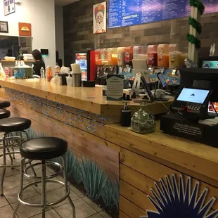 a man standing at a counter