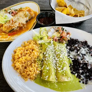 Seafood Enchiladas and Chili Relleno