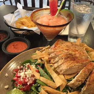 Sombrero salad and watermelon margarita.