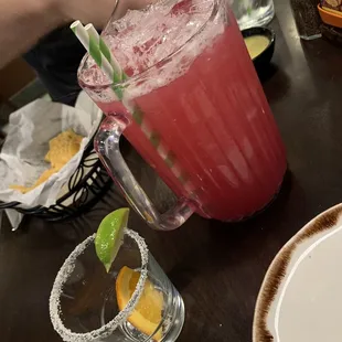 Half pitcher of Prickly pear margarita