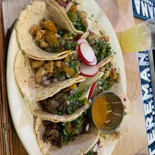 Steak &amp; Chicken street tacos