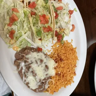 Fish tacos. Beans were pretty good.