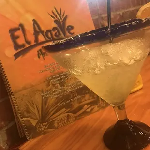 Menu with large Margarita