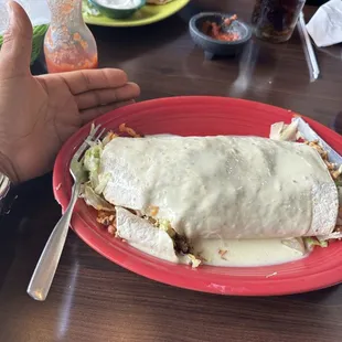 Big Boy burrito. (Chicken &amp; steak). The photo doesn&apos;t do it justice. It&apos;s a very generous size!