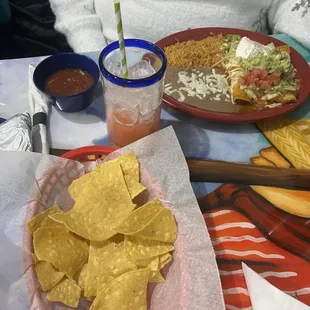 Fresh salsa and chips, entrée number two I'm not sure what it is lol