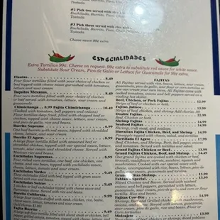 menu