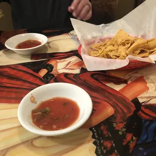 Warm chips and salsa