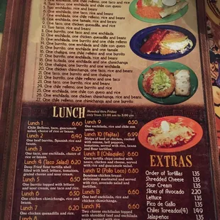 Page 2. Combinations and lunch menu.