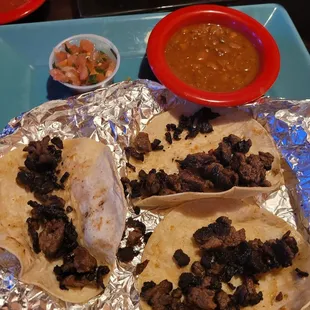 Burnt Carne Asada tacos