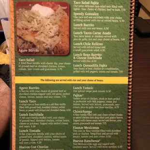 menu