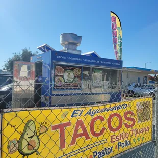 Outside-- blue taco truck!