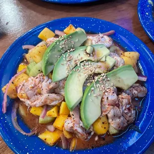 Aguachile del Río is my favorite! This is a tostada by the way!!